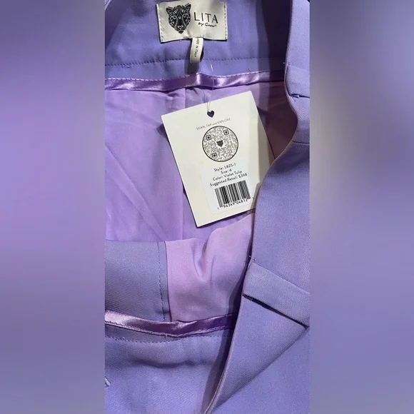 NWT LITA BY CIARA HIGH WAIST WIDE LEG TROUSERS SIZE 6 IN VIOLET TULIP - Picture 4 of 8